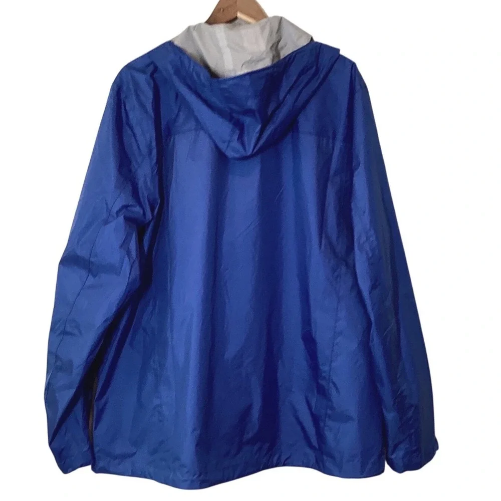 LL Bean Mens Trail Model Rain Jacket Tek 2.5 Waterproof Blue Hooded  - XXL NWOT